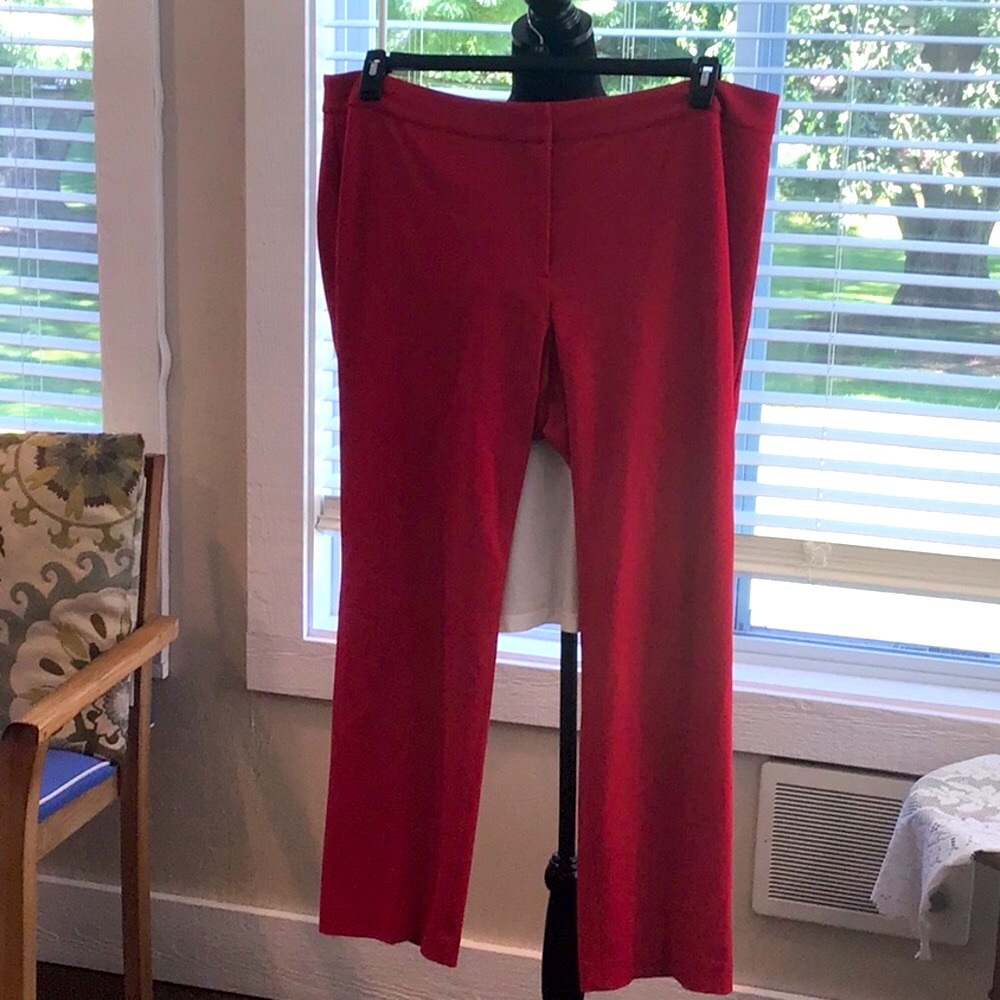 Talbots Red Ponte Knit Dress Pants 18W